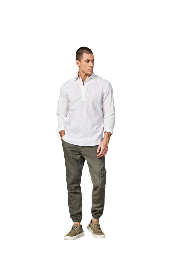 Camisa Bata Branca Manga Longa